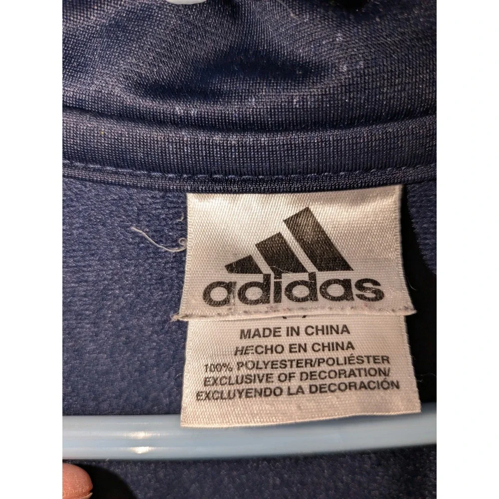 Adidas Boys Navy Blue White 3-Stripe Full Zip Track Jacket Size Small 8